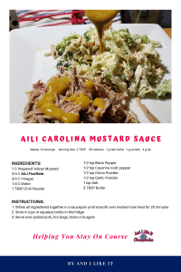Recipe card for Keto, Gluten free, low carb Carolina Mustard Sauce