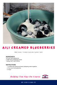Recipe Card for Keto, Gluten Free, low carb creamed blueberries
